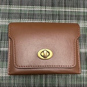 Brown Wallet with Gold Clasp